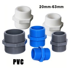 PVC Nipple Male Threaded Socket Adapter Straight Connector Pipe Fitting 20-63mm