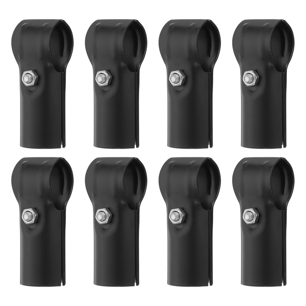 12Pcs T Pipe Clamp Connector, Chain Link Fence Clamp Fit OD 1 Inch, Black