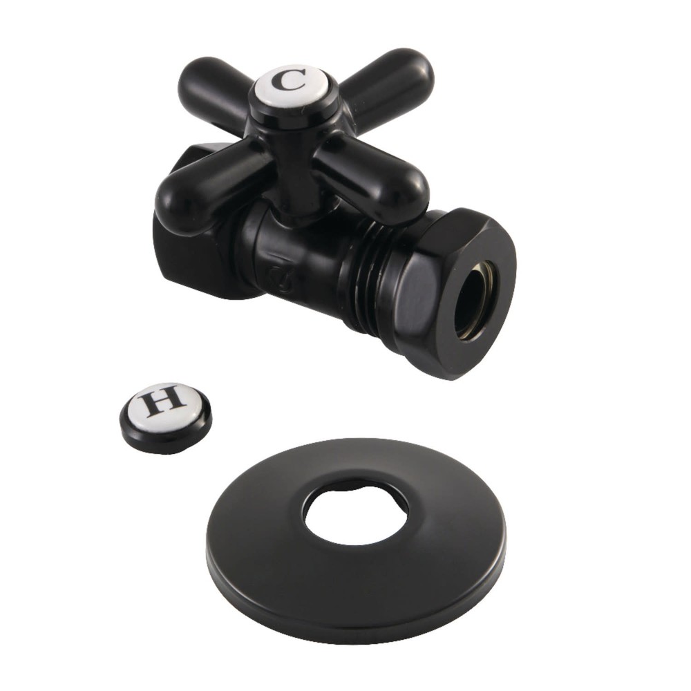 Kingston Brass CC4415.XK 2-1/8″H Quarter Turn Straight Stop Valve – Black