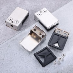 8Pcs Square Glass Clamps Brushed Nickel 64x42x24mm for Glass Shelves Bathroom