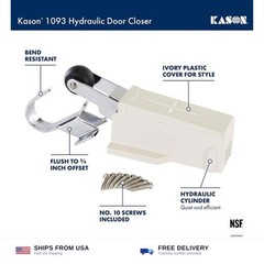 Kason 1093 Hydraulic Door Closer, Flush to 3/4 Inch Offset Hook, 11093000004