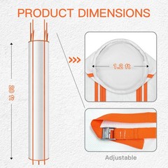 20 Ft Construction Trash Chute with Circular Top Steel Ring and 4 White