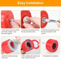 HVAC Copper Tube Cleaning Brush Rust Removal Polishing Pipe Cleaner for Drill