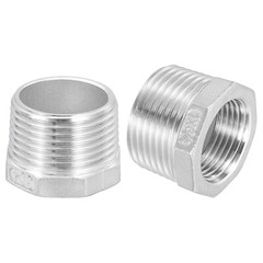 2Pcs 1″ Male to 3/4″ Female NPT 304 Stainless Steel Reducer Hex Bushing
