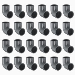 24 Pcs 1/2 Inch 90 Degree Elbow Pipe Fittings 2 Way, Grey