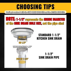 VIVIDA 1-1/2″ Sink Drain Pipe Kit, Flexible P 7.5″ to 17.7″, White