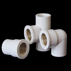 PVC Water Pipe Fitting Copper Female Thread Equal/Reducing Connector 20/25/32mm