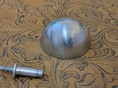 9x NEW & USED Stainless Low Profile Dome Floor Door Stops, Rockwood(?) Lot #5 έ