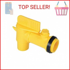 Vestil JDFT Plastic Manual Handle Jumbo Drum Faucet, Fits 2″ Drum Openings Yello