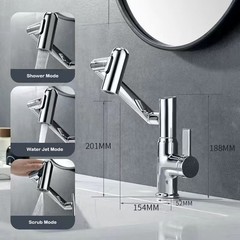 High Arc Kitchen Faucet 304 Stainless Steel 3 Spray Modes 360° Swivel Spout