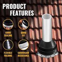 VIVIDA #7 EPDM Metal Roofing Flashing Boot for Pipe 6″-11″ Black 1 Pack