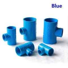 Reducing T Connector PVC Plastic Pipe Fittings 20mm~110mm Blue White Grey