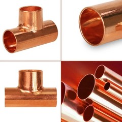 Supplygiant Ddsu1210-5 Pack Of 5 Reducing Tee Copper Fittings Sweat Ends 1/2 X