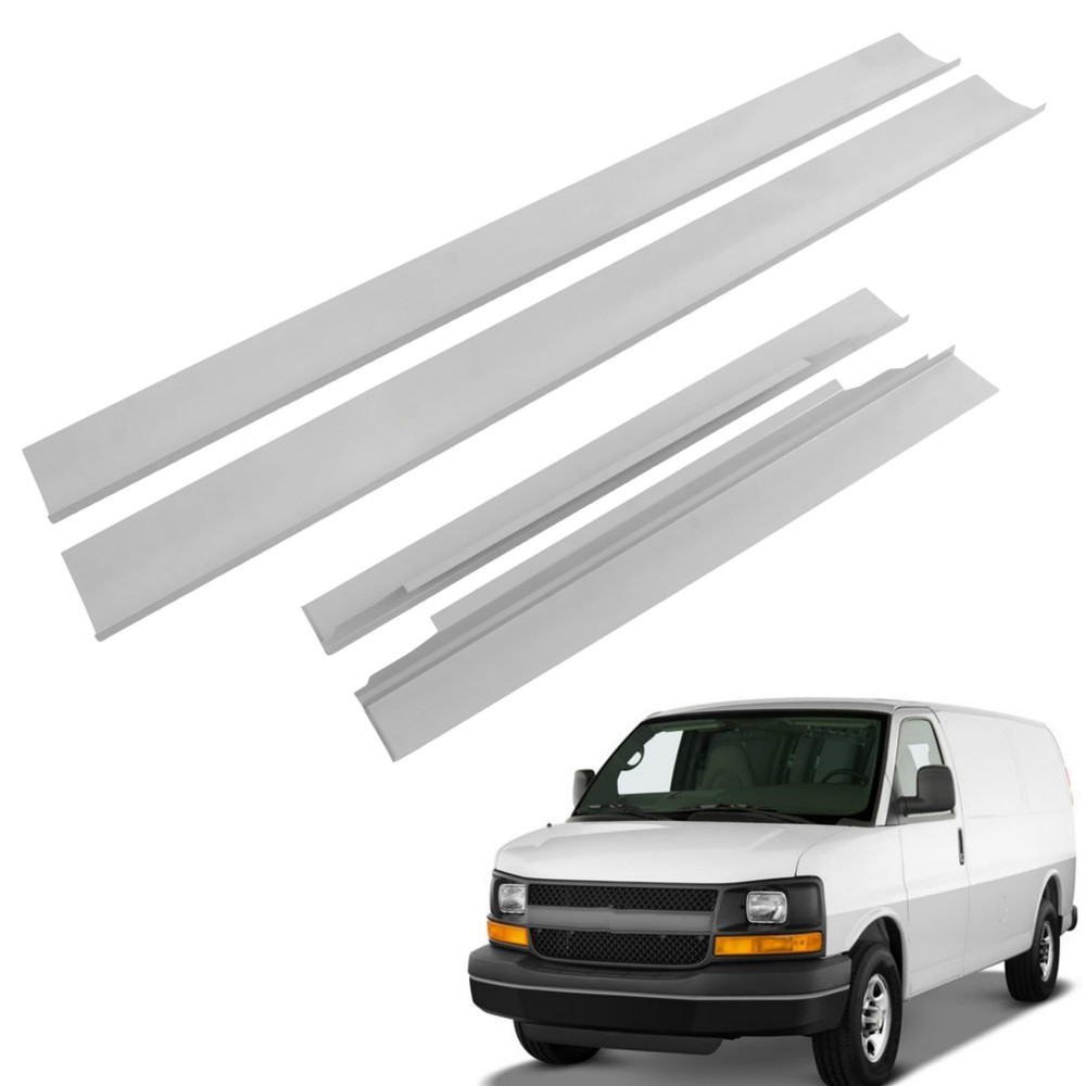 4Pcs Steel Silver Outer Rocker Panels Left Right Side for Express 1996-2014