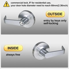 Heavy Duty Commercial Door Handle Lock Satin Chrome ADA Fire Rated Grade 2