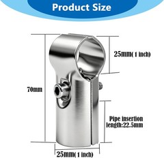 T Pipe Connector Clamps, 6 Sets 25Mm(Od.1Inch) Stainless Steel Pipe Fence Clamp