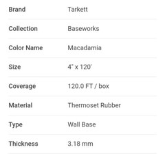 Tarkett Thermoset Straight Base