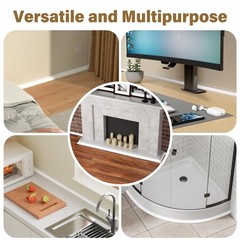 3/4 Inch (W) x 118Inch(L) Flexible Quarter Round Molding, Peel and Stick Wall…