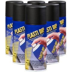 4 Pack Plasti Dip Matte Black Spray 11oz, Rubberized Removable Car Rim Coating