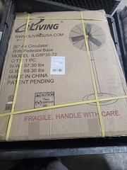 iLiving ILG8P30-72 Commercial Pedestal Floor Fan, 30-Inch, Industrial Heavy D…
