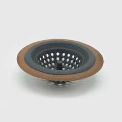 ExcelSteel Silicone Sink Basket Strainer, 4.5″, copper,Gray Gray