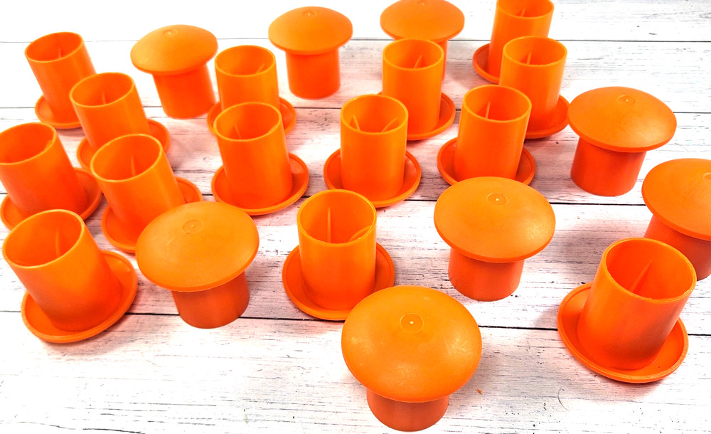 22 PCS – HORIZONTAL REBAR SAFETY CAPS, ORANGE (0194740)