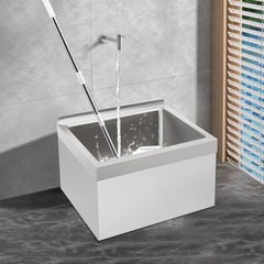 Commercial Mop Sink Stainless Steel Sink Wall-mounted Rectangular Sink w/ Drain