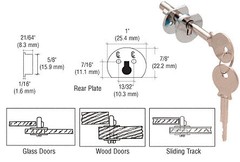 CRL D802C Chrome Randomly Keyed Universal Plunger Lock