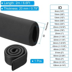 PATIKIL 3″(76mm) ID x 6.6Ft Pipe Insulation Foam Tubes, 3″ x 4-9/16″