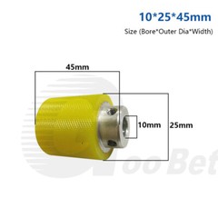 Knurled Polyurethane Roller Drive Wheel Pulley with Step PU Coated Aluminum Core