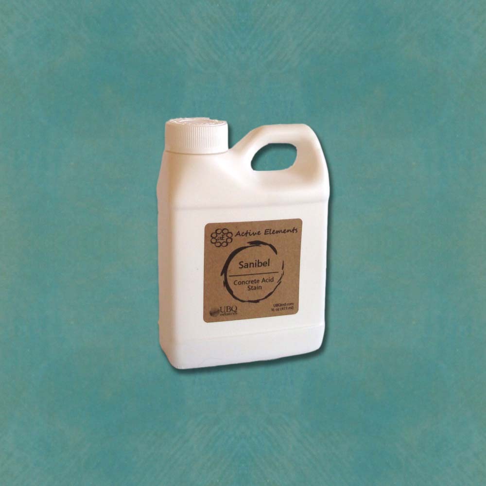 Acid stain for interior flooring sample size Sanibel light blue 16oz