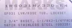 LOCKSMITH DESIGNER MARKS 1RS031N/32D-E4 PASSAGE SET US32D LEVER COMMERCIAL GRADE