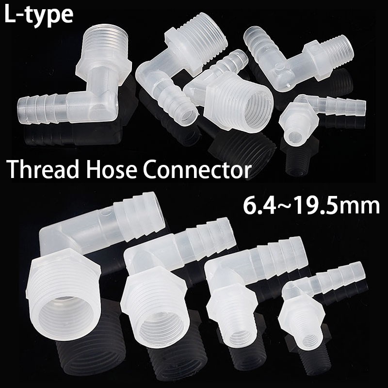 90 Degree Elbow External Thread Tube Hose Pipe Plastic Tube Connector 6.4~19.5mm