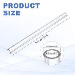 YELARXI Clear PVC Pipe, High Impact Rigid Tube Round Pipe 0.79×0.98″,