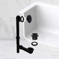 Westbrass 593144-62 14″ Black Tubular Bathtub Waste & 1-Pack, Matte