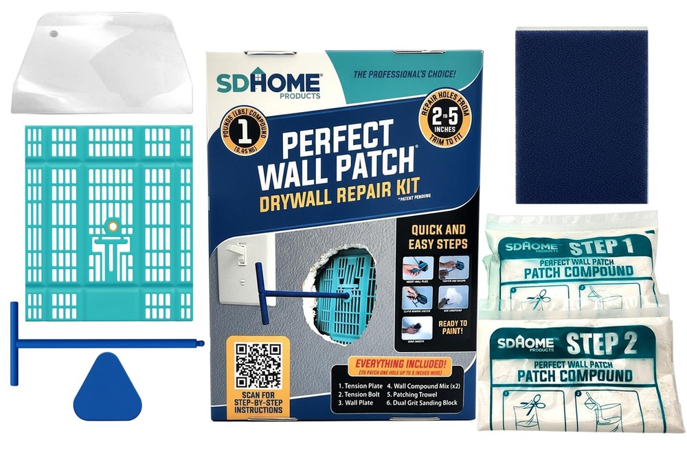 Drywall Repair Kit by SD Home, Fix Large Holes Fast, Wall Plate, 2 Patch Dry …