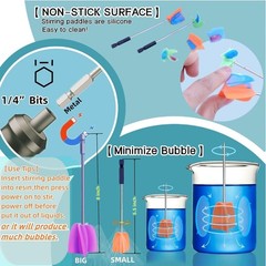 4+4 Pcs Resin Mixer Paddles for Resin Drill Epoxy Mixer Attachment Paint Stirrer