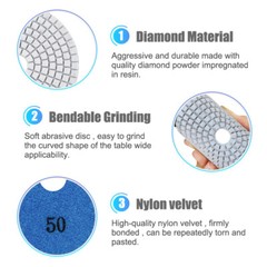 4″ Diamond Polishing Pad WetDry 50-6000 Grit Granite Concrete Marble Polishing