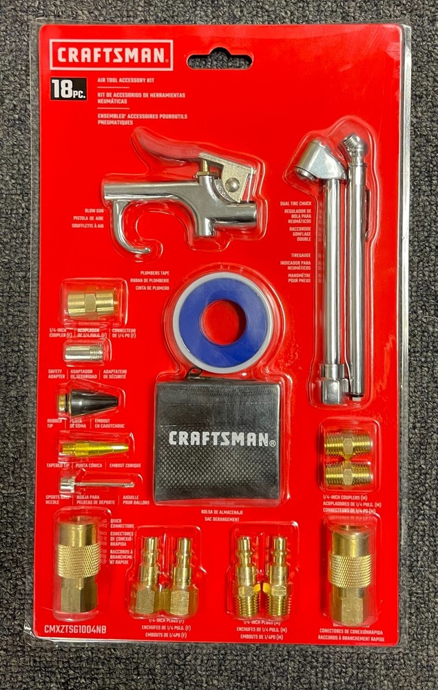 CRAFTSMAN 18-Piece Air Compressor Accessory Kit, Includes Blow Gun, Tire Inflat