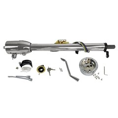 30″ Auto Column Shift Tilt Steering Column with Key & Wheel Adapter Chrome