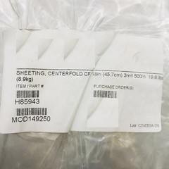 Centerfold Plastic Sheeting 18in x 500ft 3 Mil Thick Opens to 36in CF H85943 1rl