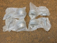 4x NEW Stainless Steel Dome Floor Door Stops Unknown Brand 1.75×1.75×1 Lot #4 ഖ