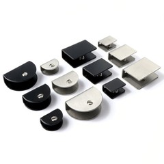 Stainless Steel Glass Clamps Bracket Adjustable Corner Holder Square/Half Round