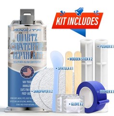 Quartz Countertop Repair Kit (White), Quick-Drying Quartz Repair Kit for Edge…