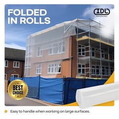 IDL Packaging 4 Mil Plastic Sheeting 3’x50′ 150 sq ft for Painting, Construction