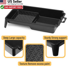 Bates 4 Inch Paint Tray with 20 Pcs Disposable Plastic Roller Liners FROM USA