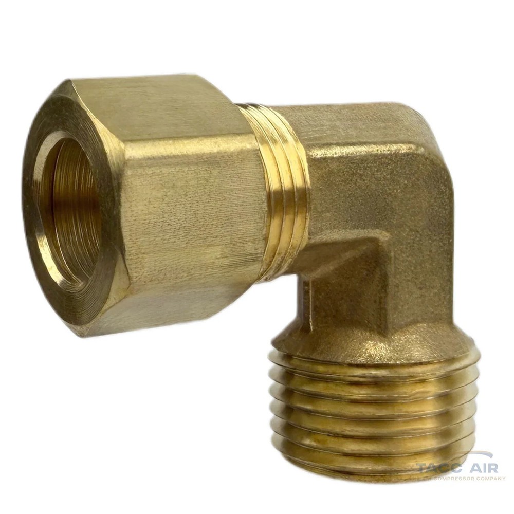 1/2″ Compression x 1/2″ MNPT 90 Degree Brass Compression Elbow Pipe Fitting