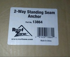 New Roof Zone Tie Down 13864 Two Way Standing Seam Roof Anchor