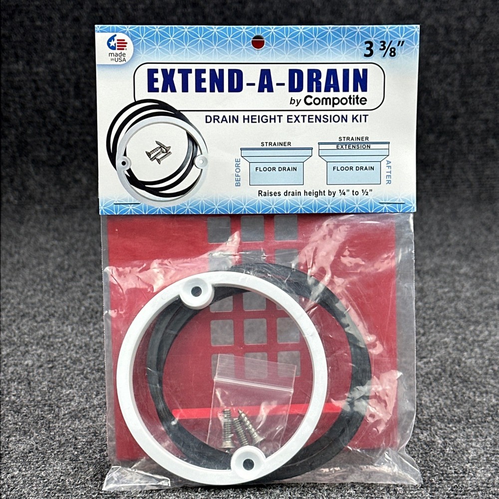 Extend A Drain 3-3/8″ Drain Height Extension Kit 1/4″ to 1/2″ Shower Sink & Tub