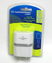 LS2ADC LectronicSmart CONAIR Universal Dual USB Charger 1 & 2.1A 120-240VAC New